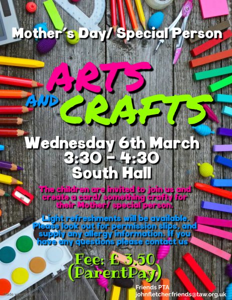 Friends (PTA) - Mother's Day Crafting session @ South Hall